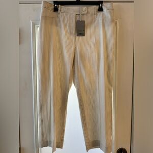 Preston & York Beige & White Striped Pants